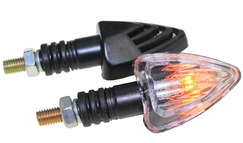 LED Mini Blinker Set Spear schwarz klar E-geprüft M8 für Roller Moped Mofa NEU