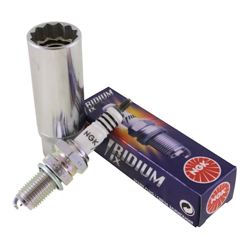 Zündkerze NGK DPR8EIX-9 IRIDIUM mit Zündkerzenschlüssel Steck Nuss magnetisch