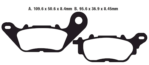 Bremsbeläge EBC Typ SFA464 Scooter für Yamaha XC 125 E Vity SE421 Bj.2008-2013