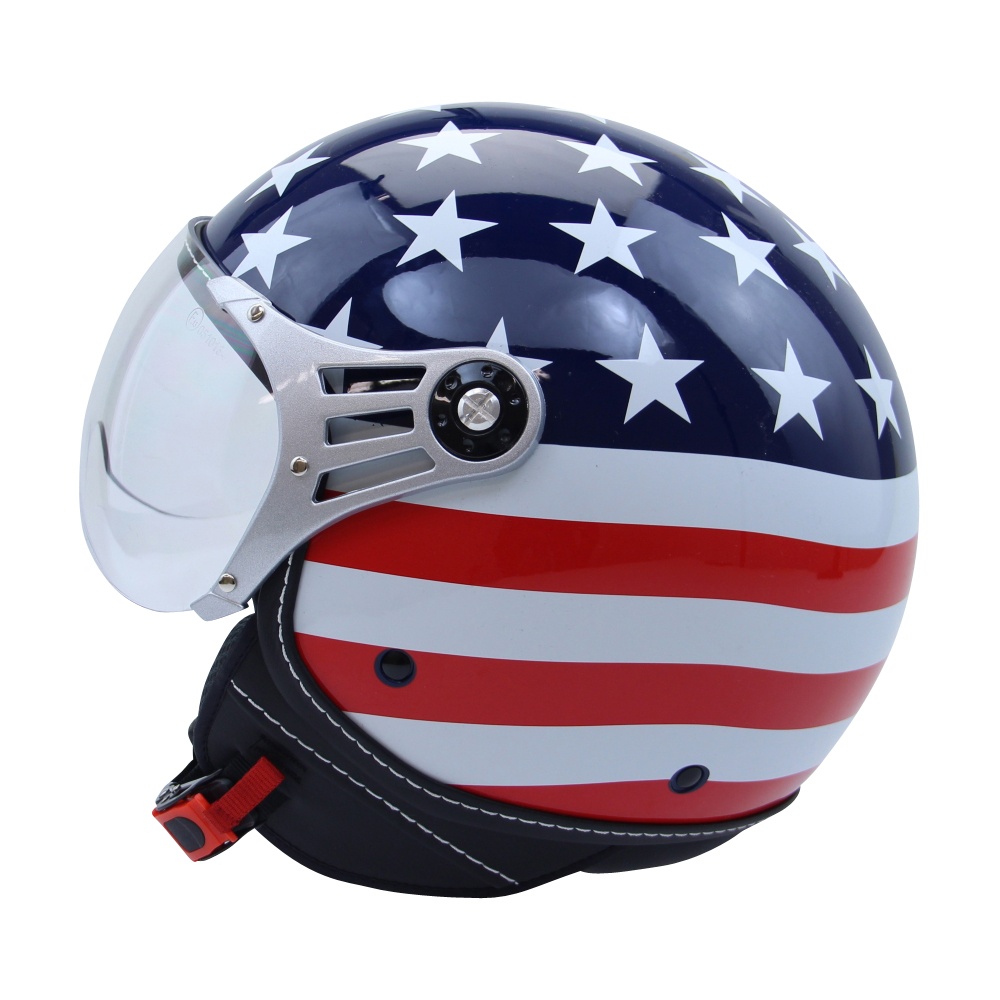 Motorradhelm Jethelm Chopperhelm Harley Helm CMX USA Flag Cafe Racer S, M, L, XL - Picture 6 of 20