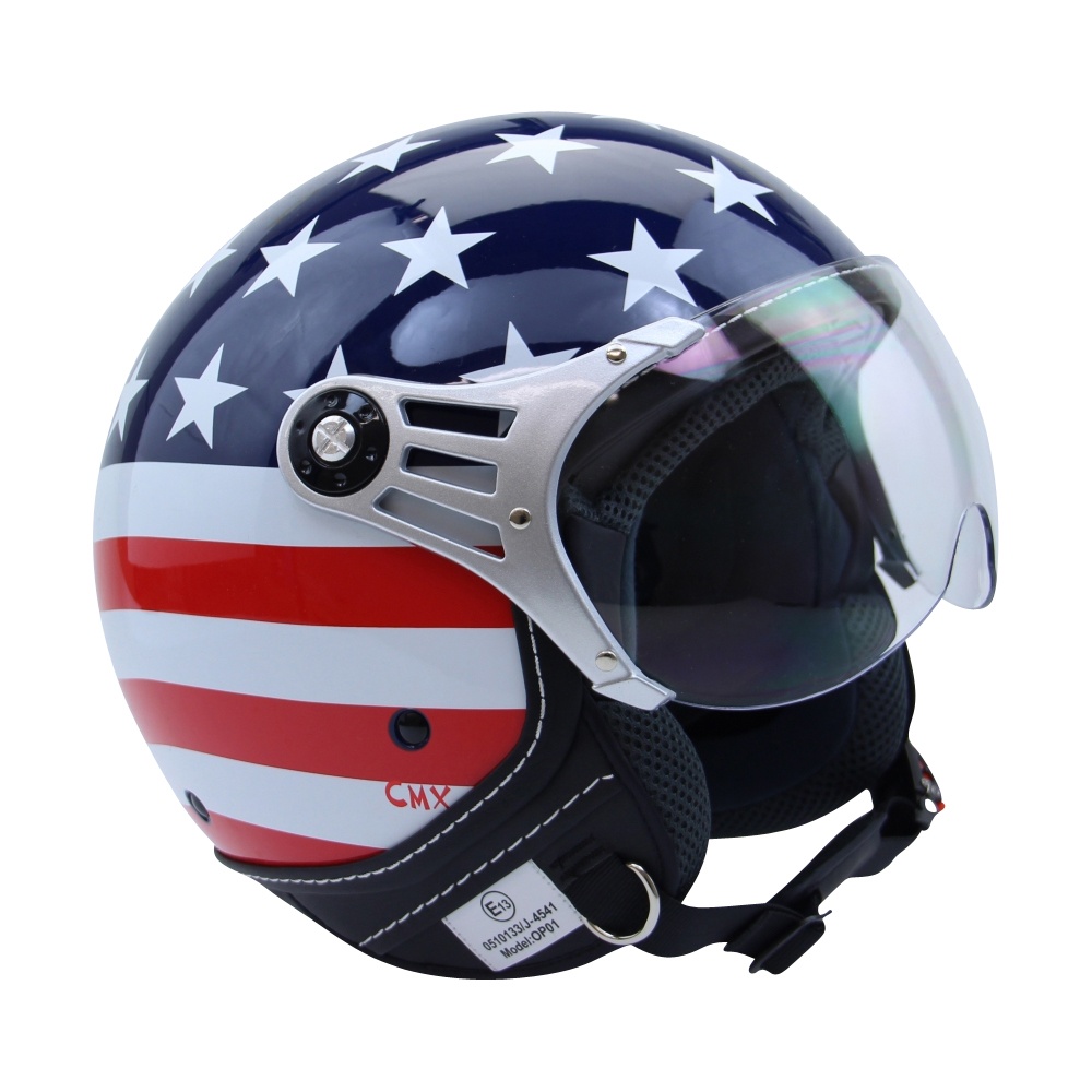 Motorradhelm Jethelm Chopperhelm Harley Helm CMX USA Flag Cafe Racer S, M, L, XL - Picture 13 of 20