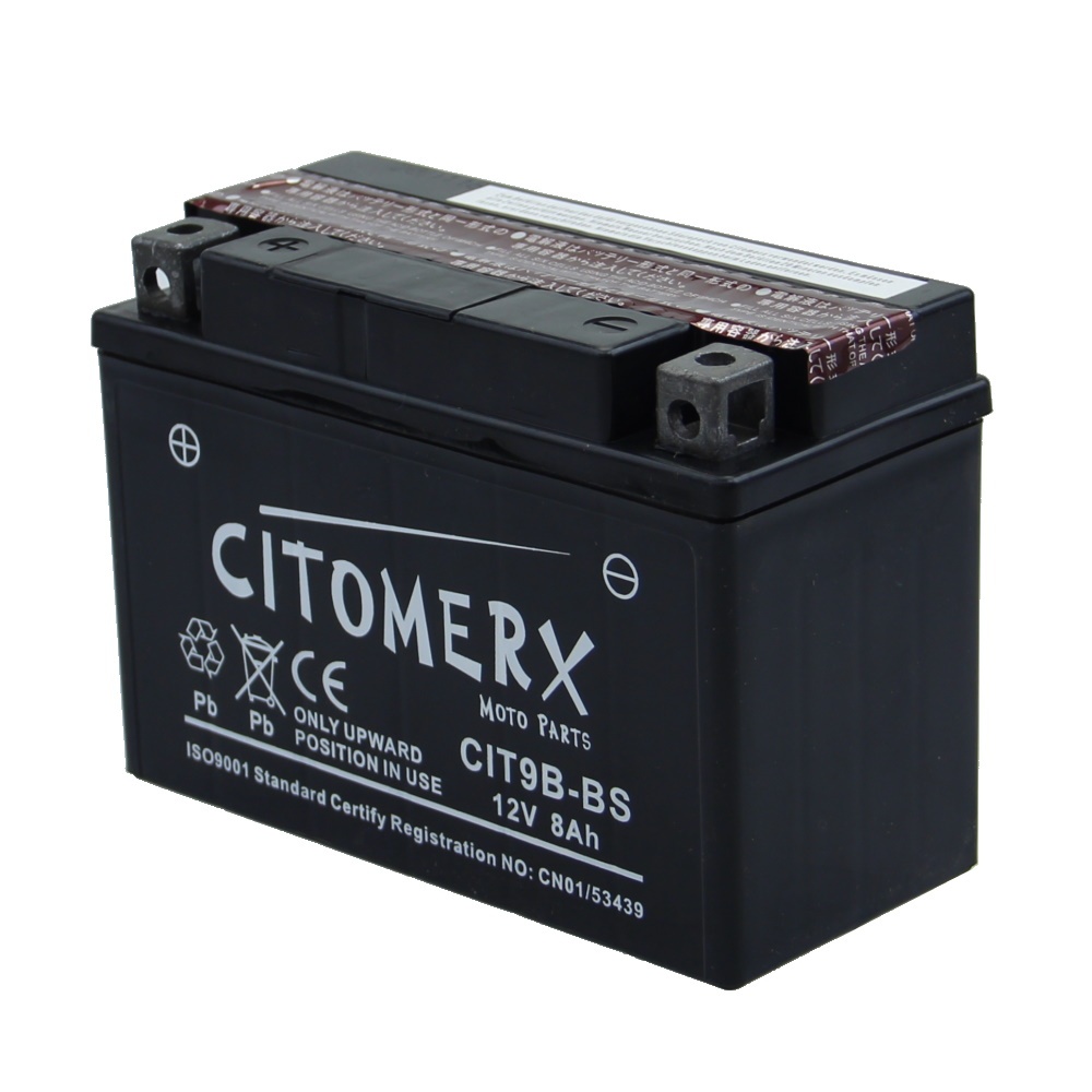 Batterie CIT9B-BS YT9B-4 GT9-B4 wartungsfrei 12V 8Ah Pluspol links DIN 50815
