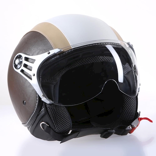 Jet Helmet Motorcycle Helmet Scooter Helmet Vespa Leather Retro Look From Cmx S Ebay
