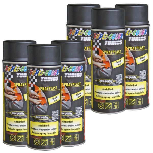 Duplicolor Sprayplast - Sprühfolie schwarz matt 6x 400 ml. (DU3880336_23112708164519)