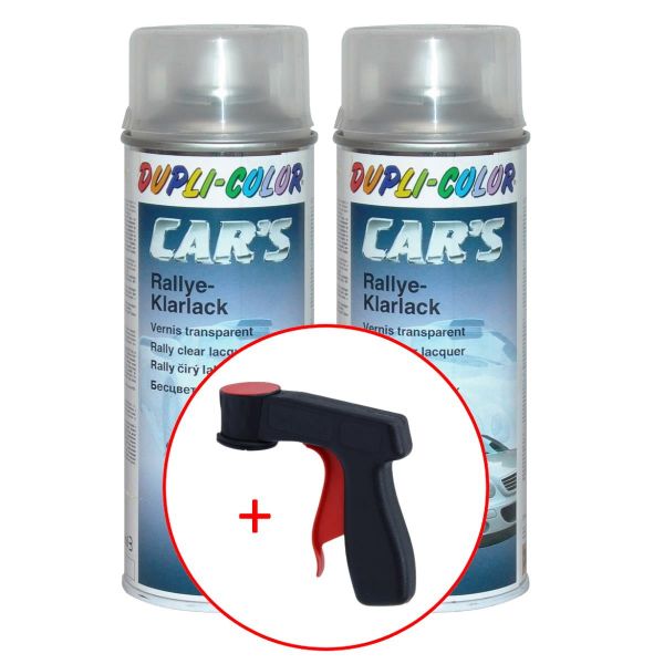 Dupli-Color Car's Rallye Lack Klarlack glänzend 2x 400 ml. + 1 Spraydosen Handgriff (DU3858582s731)