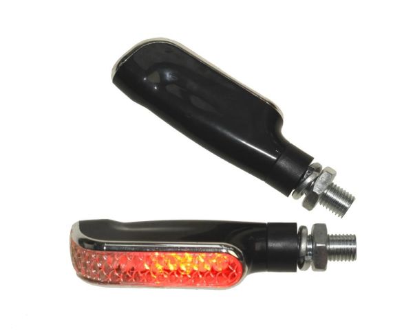 Motorrad LED Blinker/LED Rücklicht Kombination Jacko schwarz glanz klar (163898)