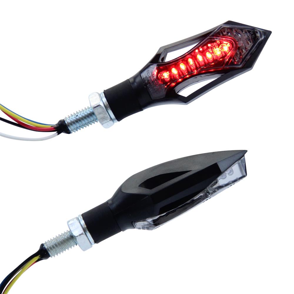 Motorrad LED Blinker/LED Rücklicht Kombination schwarz getönt, LED Blinker, Blinker, Beleuchtung, Universalteile