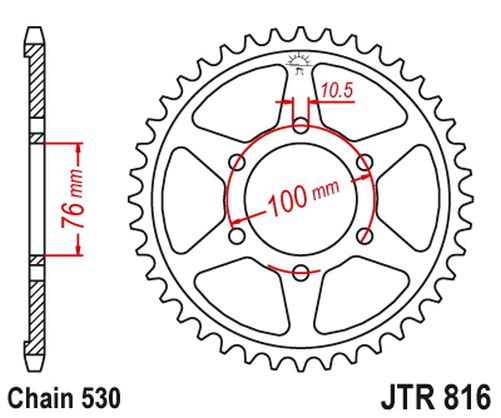 、 Sprocket 42 teeth pitch 530 type R816 BLACK for Suzuki GR