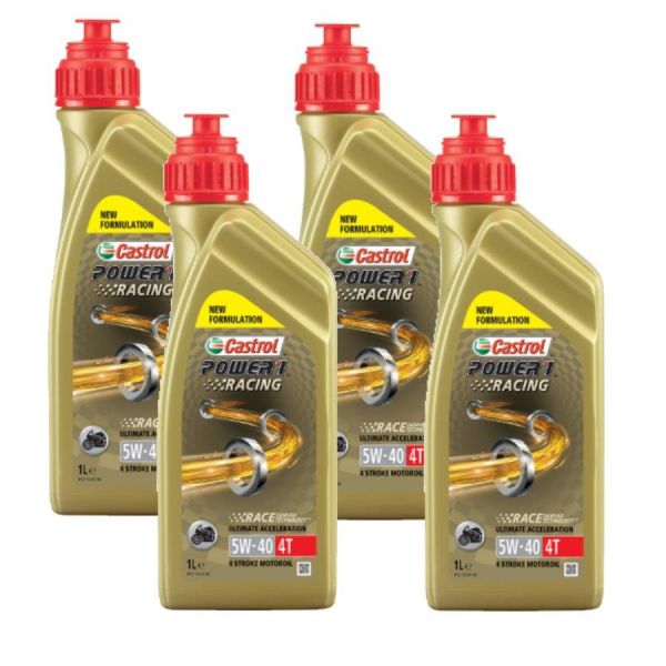 Castrol Motoröl 5W-40 Power 1 Racing 4-Takt synthetisch - 4x1 Liter (163798)