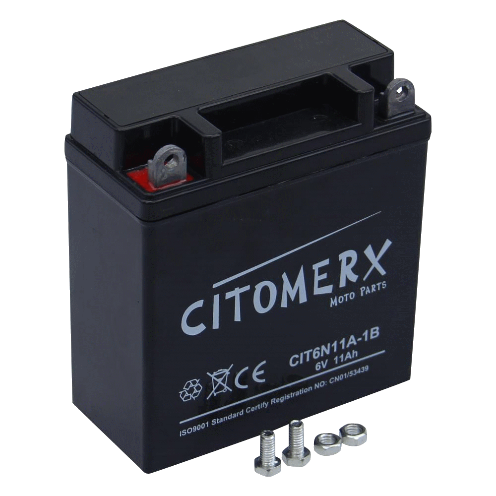 Gel-Batterie CIT 6N11A-1B, 6 V 11 Ah, Pluspol links, DIN 01214, 6 Volt  Gelbatterien, Gelbatterien, Batterien