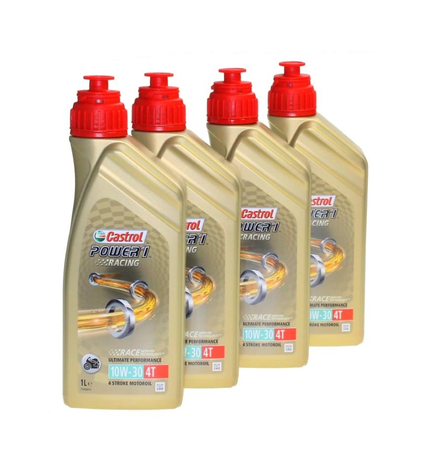 Huile moteur Castrol SAE 10W-30 Power 1 Racing 4T synthétique - 4x1 litre, AD 125 année 2008-2010, Adiva, Modèles