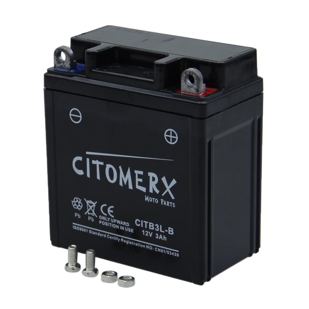 Gel-Batterie CIT YTX4L, 12 V 3 Ah, Pluspol rechts, DIN 50314