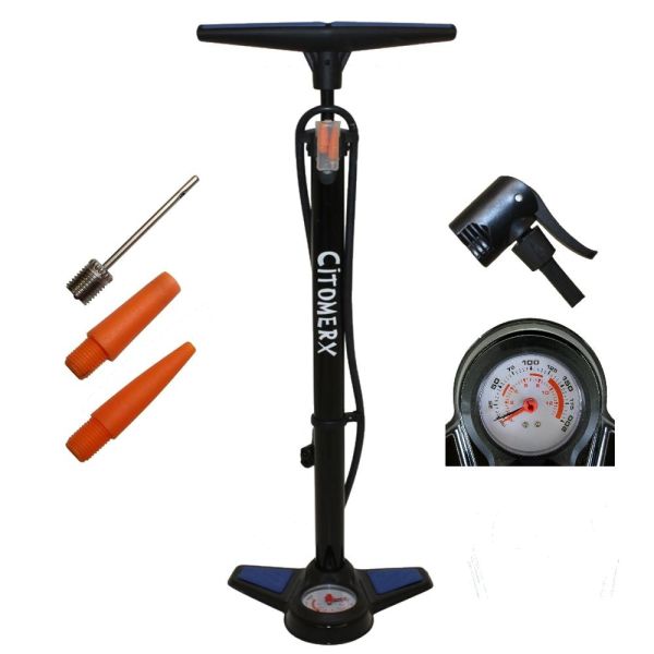 Luftpumpe 12 bar - Standluftpumpe mit Manometer für alle Ventilarten, Standpumpen, Pumpen & Standpumpen, Fahrrad Zubehör, Fahrrad & EBike