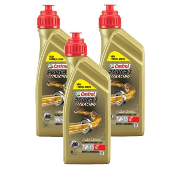 Castrol Motoröl 5W-40 Power 1 Racing 4-Takt synthetisch - 3x1 Liter (163797)