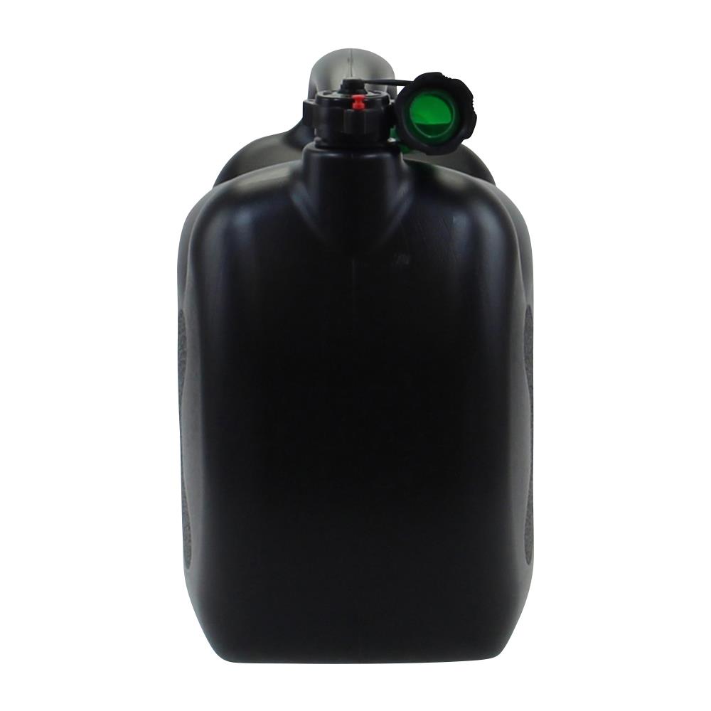 4x Benzinkanister 20L schwarz Kunststoff mit Einfüllschlauch grün, UN-Zulassung