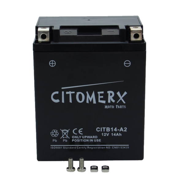 Gel-Batterie CIT YB14-A2, 12 V 14 Ah, Pluspol links, DIN 51412 (160860)