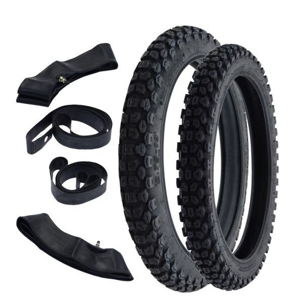 Enduro Reifen/Schlauch/Felgenband Set Kenda K270 2.75-19 vorn + VeeRubber VRM022 2.75-17 hinten (16696465s2)