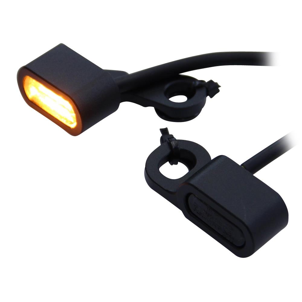 Set LED Motorrad Blinker Diamond 2 Stück lang Rauchglas w-carbon für