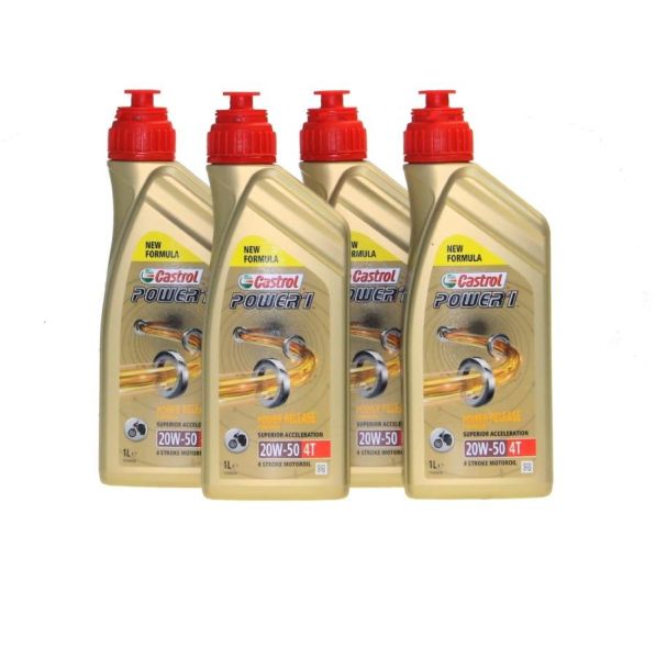 4 Liter Motoröl Castrol SAE 20W-50 Power 1 (Nachfolger von Castrol SAE 20W-50 Act evo 4T mineralisch (163810)