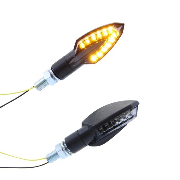 Motorrad LED Mini-Blinker Vinci schwarz getönt - 4er Set, LED Blinker, Blinker, Beleuchtung, Universalteile