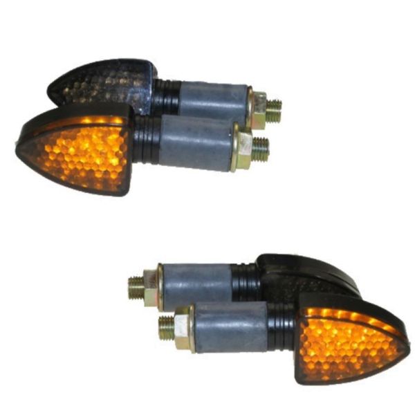 4x Motorrad Mini Blinker LED Elight schwarz getönt e-geprüft (164828)