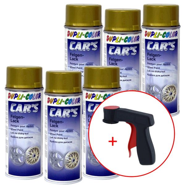 Dupli-Color Car's Rallye Lack Felgengold 6x 400 ml. + 1 Spraydosen Handgriff (DU3859026s731)