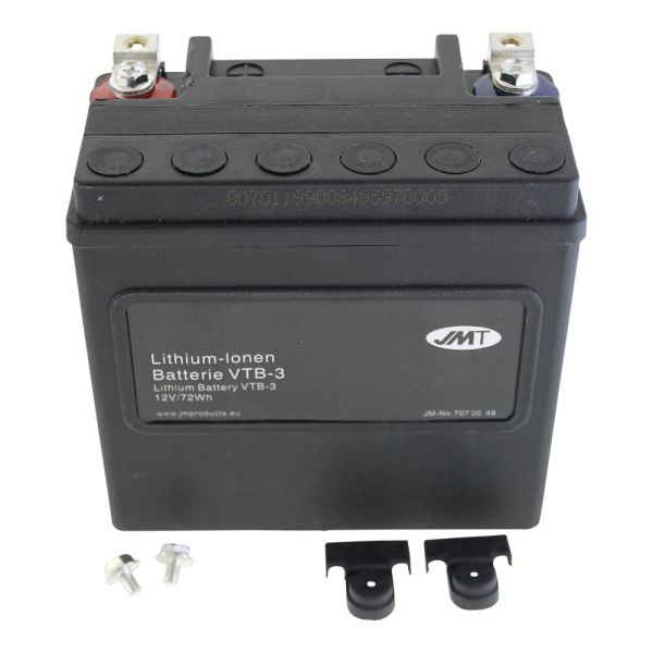 Lithium-Ionen-Batterie JMT VTB-3 V-Twin, 12 V 8 Ah, Pluspol rechts