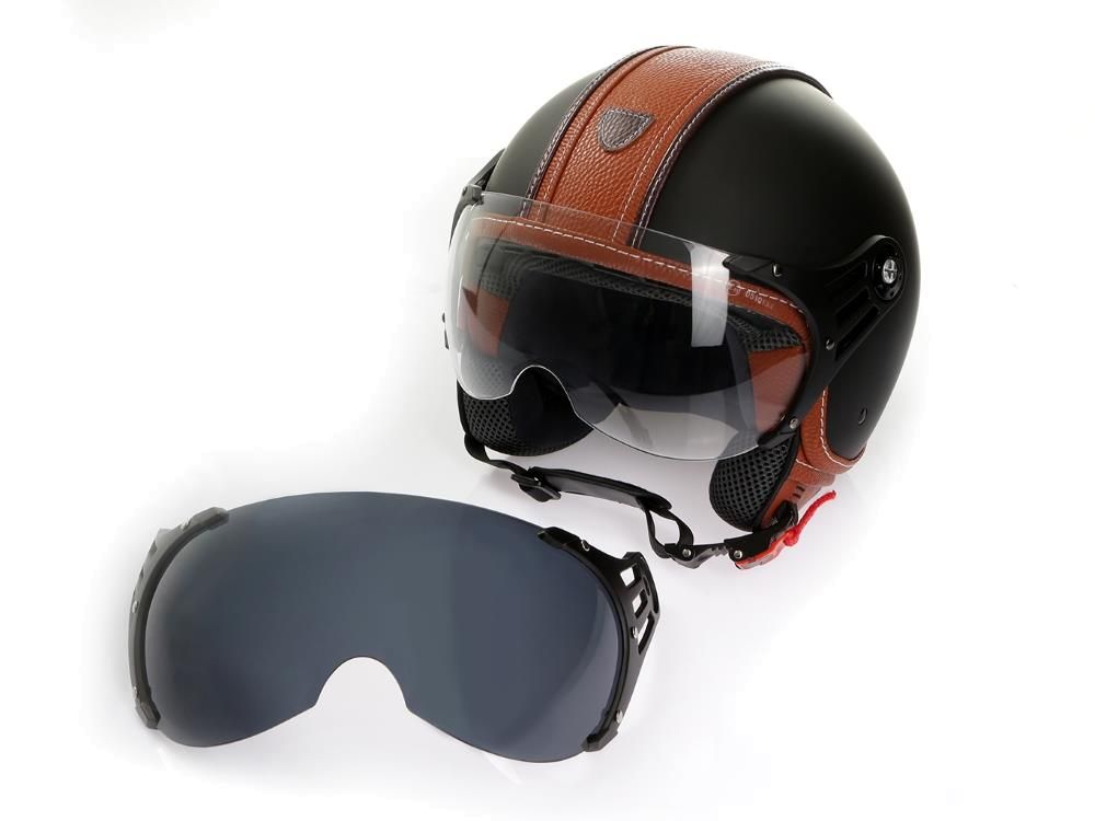 Visière Teintée L CMX Hazel Casque Moto Casques Jets rollerhelm NOIR BRUN