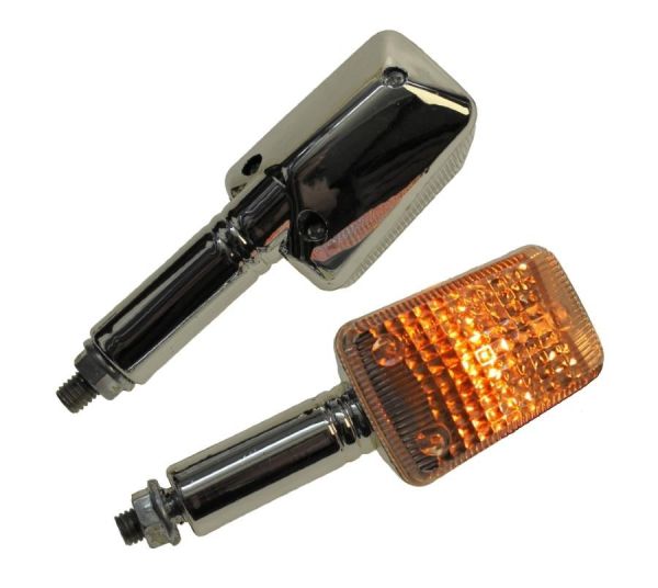 Motorrad Mini Blinker Flood chrom klar E-geprüft M8 (163698)