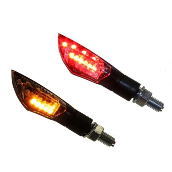 Motorrad LED Blinker/LED Rücklicht Kombination Charly schwarz klar (165219)