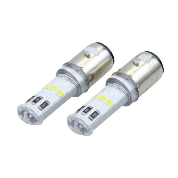 LED Birne Bilux Ba20d 12V 35W Moped Mokick - 2er Set - Regenbogeneffekt (1677302)