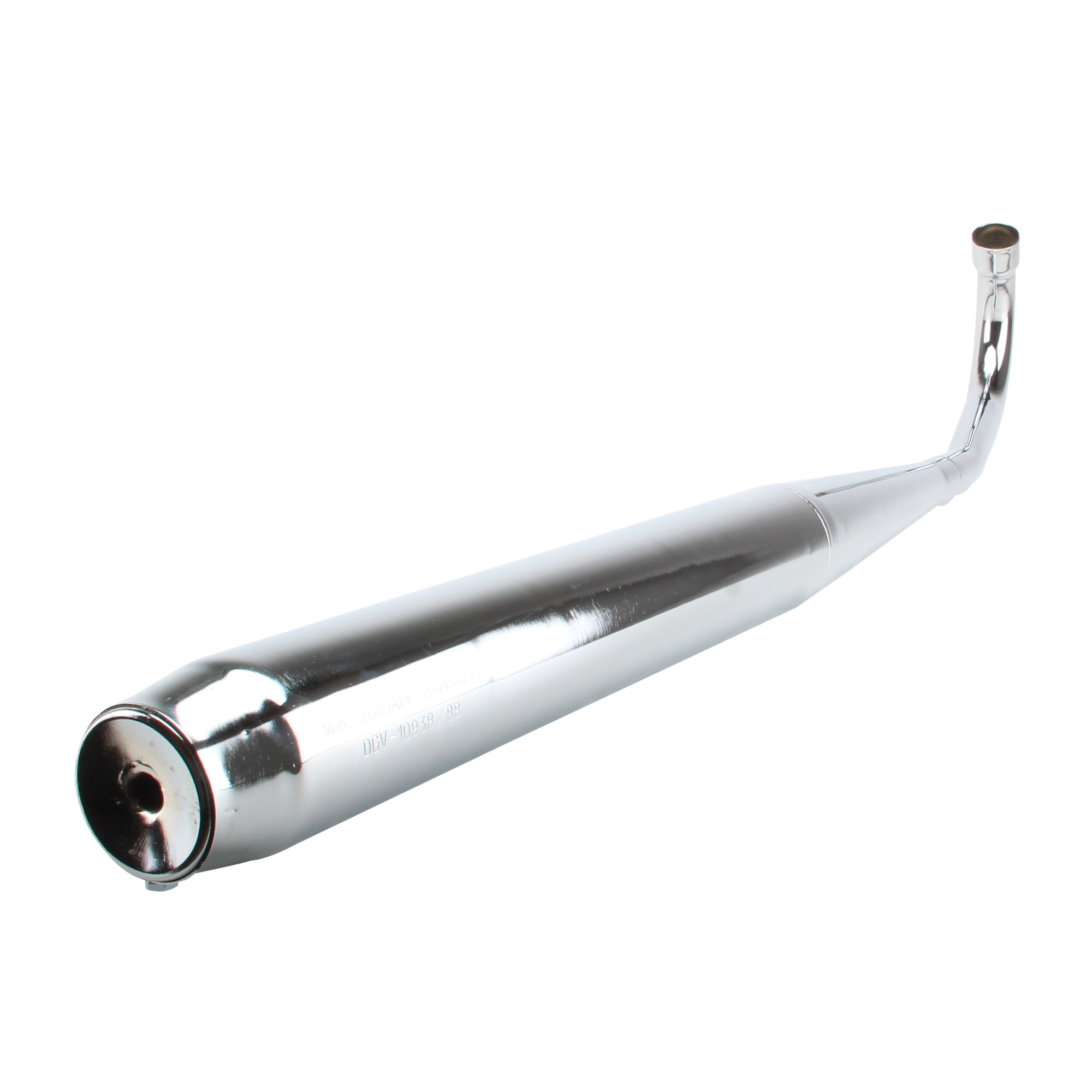 Tuning exhaust system chrome 70/1030/36mm closed for Zundapp CS GTS KS 50  type 448 529 540, Exhaust system, Exhaust & Manifold, Moped exhaust, Moped parts