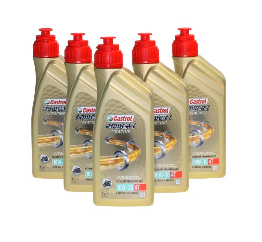 Castrol Motoröl Power 1 Racing 10W-30 4T synthetisch - 5x1 Liter, Motoröl, Öle, Öle & Chemie