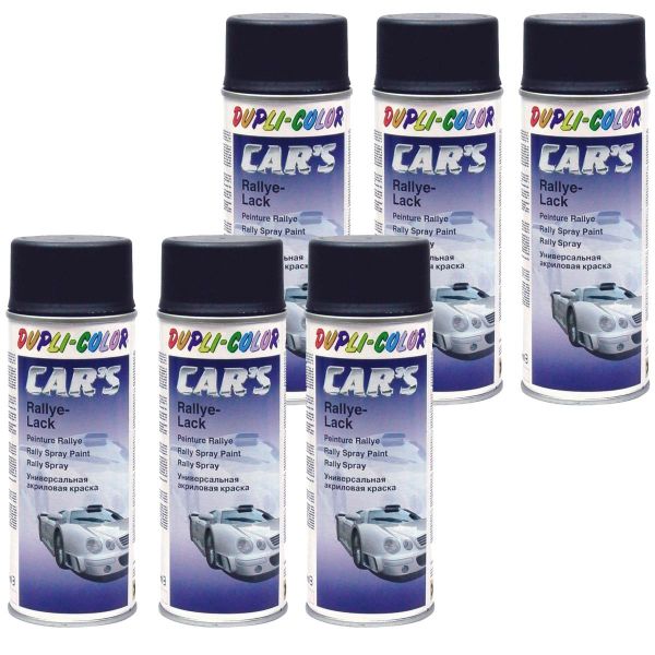 Duplicolor Car's Rallye Lack Lackspray schwarz seidenmatt 6x 400 ml. (DU6522406_23070509132039)