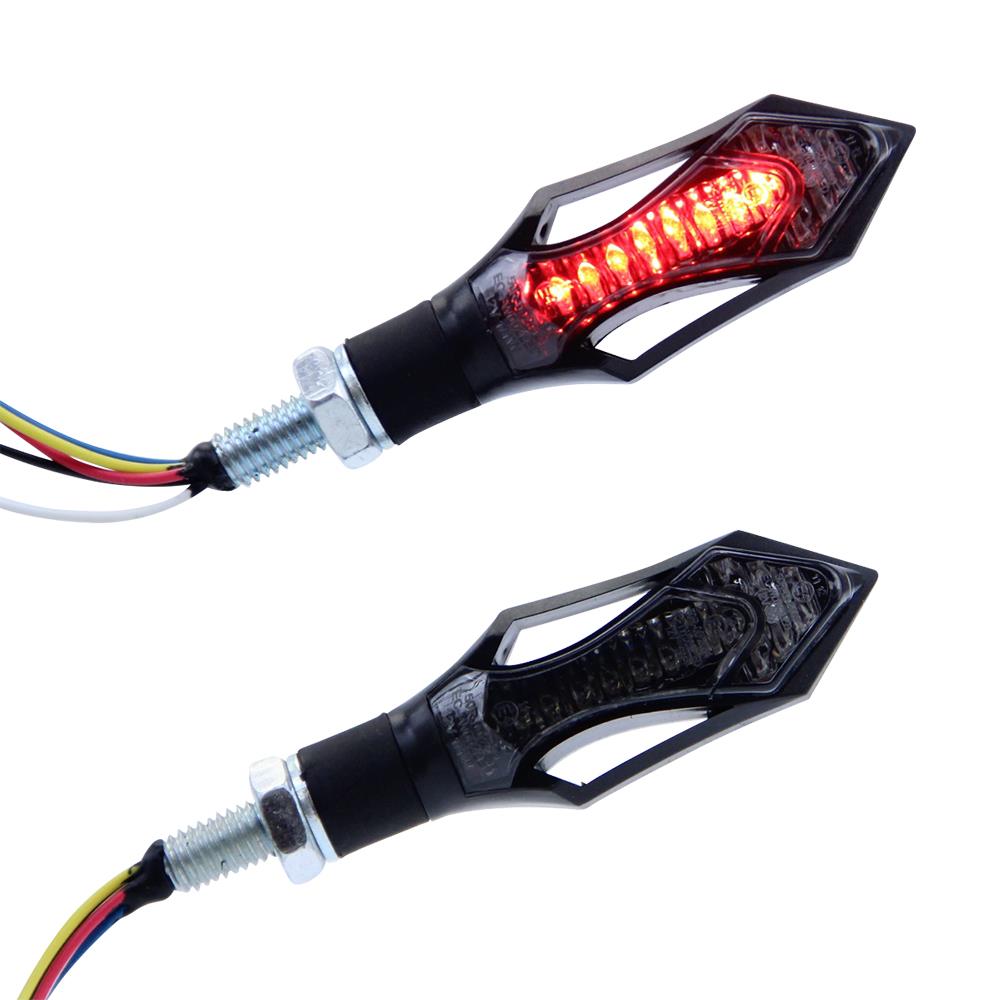 Universal 7 Zoll Motorrad Scheinwerfer LED Blinker Licht Chrom für Motorrad  12V