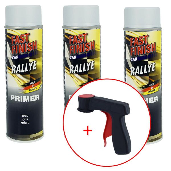 FastFinish Fast Finish Rallye Haftgrund grau 3x 500 ml. + 1 Spraydosen Handgriff (FF2928113s731)