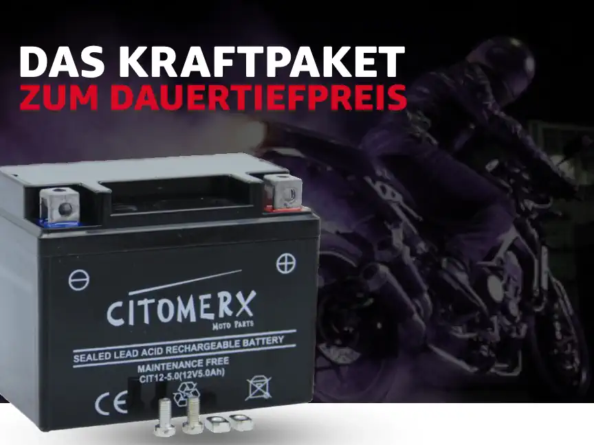 Motorradbatterie 12V/5AH - zum Dauertiefpreis