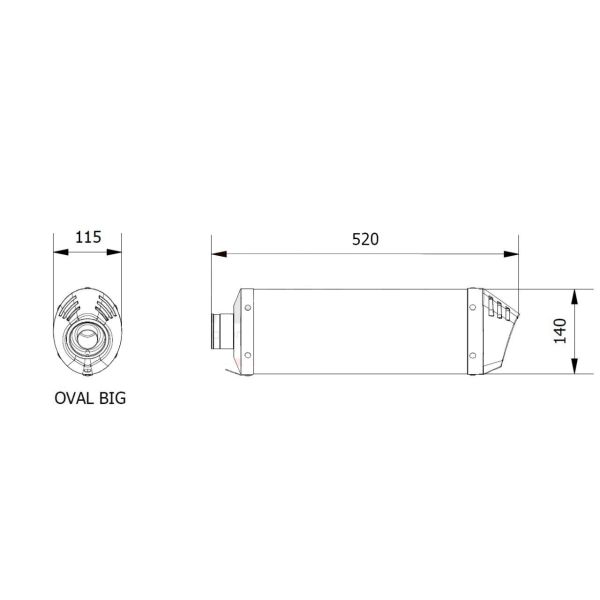Mivv SPORT Schalldämpfer OVAL SLIP-ON Titan Cap für SUZUKI DL V-STROM 1000 BJ 2014 > (S.042.LNC)