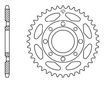 Kettenrad hinten 49 Zähne Teilung 428 Typ R269-49 für Daelim, Honda, Kreidler, Kymco (110571)