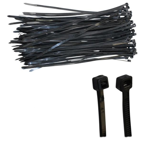 1000x Kabelbinder 150-250mm Zugkraft 10-18kg UV-stabil schwarz (165609)