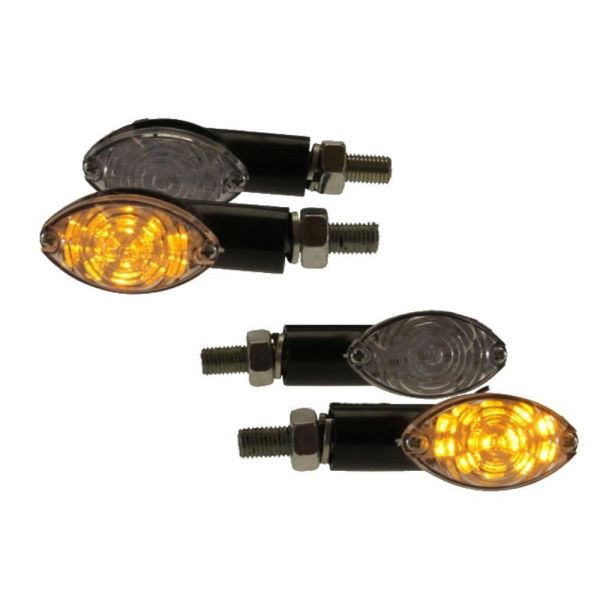 Motorrad LED Blinker Arken schwarz klar 4-er Set