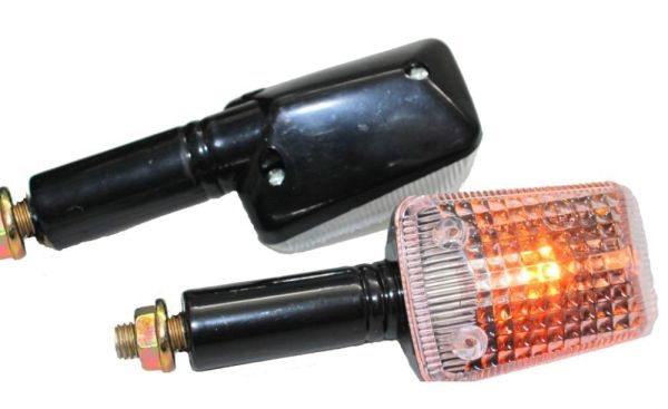 Motorrad Mini Blinker Flood schwarz klar E-geprüft (163696)