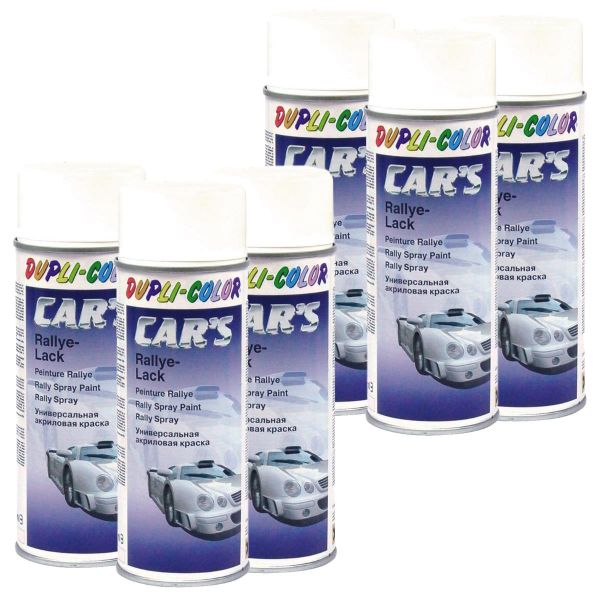 Duplicolor Car's Rallye Lack Lackspray weiß seidenmatt 6x 400 ml. (DU6522336_23071311485160)