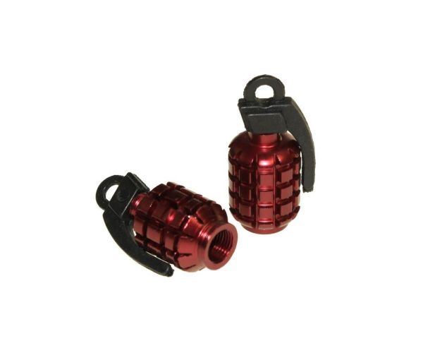 Ventilkappen Ventildeckel Granate 2St. rot für Schrader-Ventil/Autoventil/Motoventil für Roller Moto (163930)