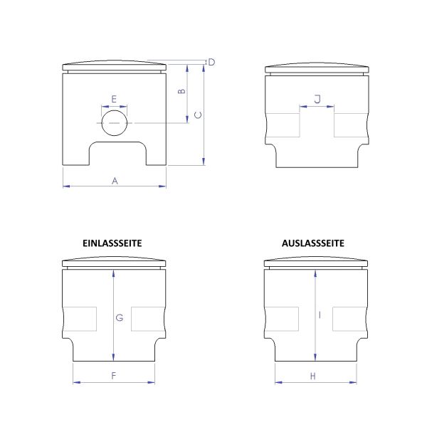 Piston set 38mm 50cc for Sachs 50 Saxonette // 50/A 50/2 50
