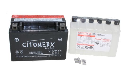 Gel-Batterie CIT YTX9, 12 V 8 Ah, Pluspol links, DIN 50812, Batteries, Batteries, Parts, Englisch