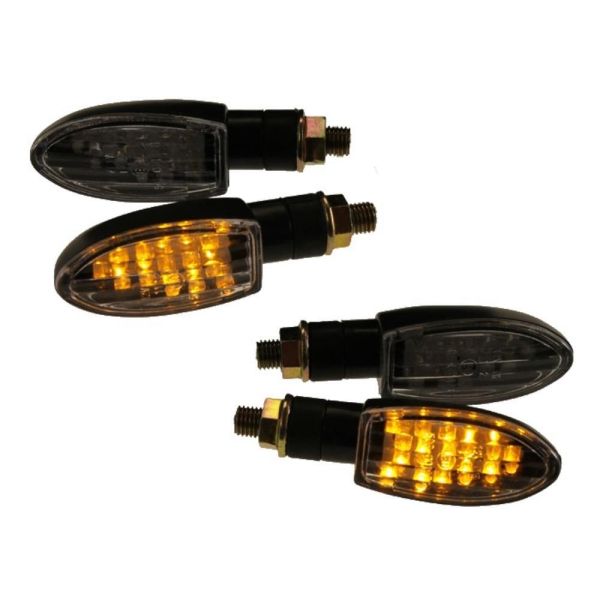 Motorrad LED Blinker Marten schwarz klar 4-er Set