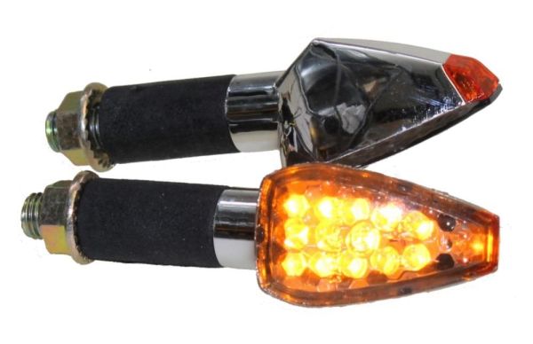 Motorrad Mini Blinker LED Future chrom getönt E-geprüft M10 (163674)