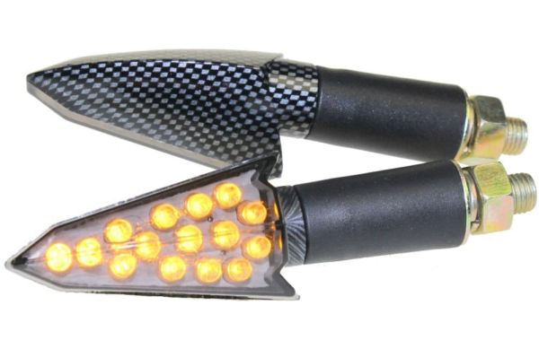 LED Mini Blinker 2 Stück Lynx carbon getönt E-geprüft für Roller Motorrad (163726)