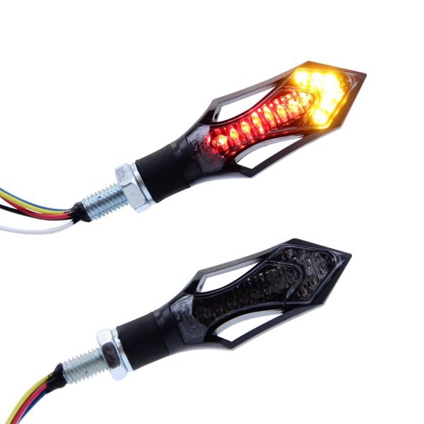 Motorrad LED Blinker/LED Rücklicht Kombination schwarz getönt, LED Blinker, Blinker, Beleuchtung, Universalteile